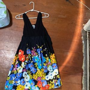 A satin floral cocktail dress